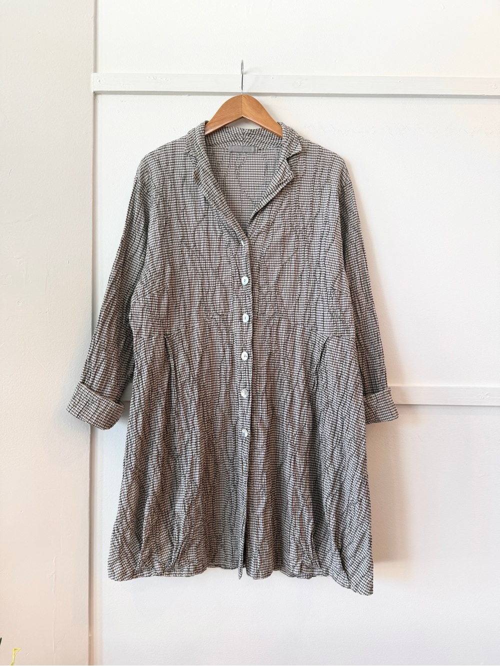 Cut Loose grid plaid button up tunic XL